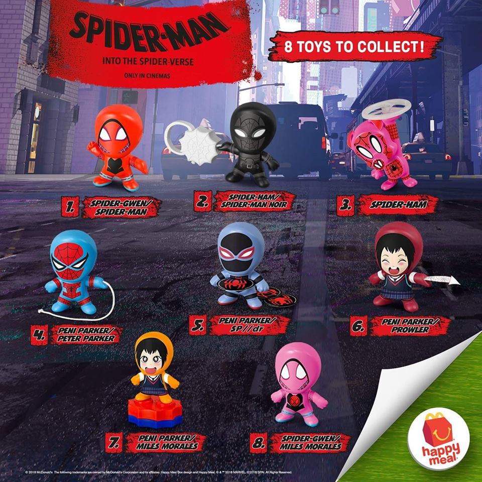spiderman mcdonalds toys 2019