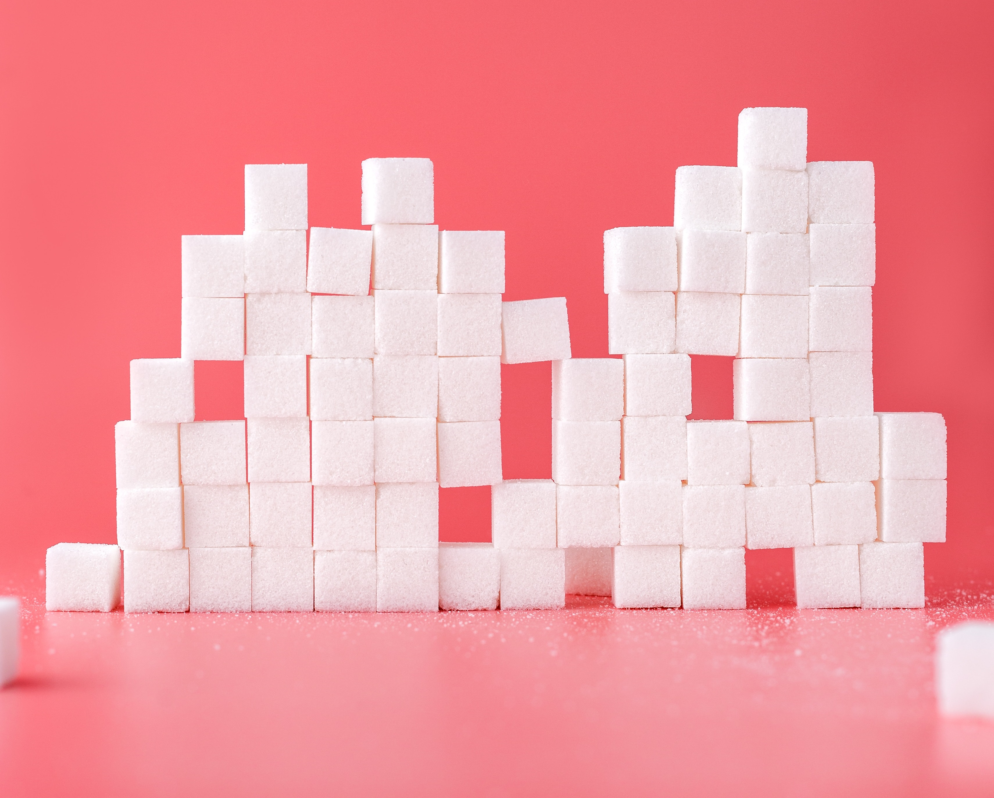 Stacked sugar cubes