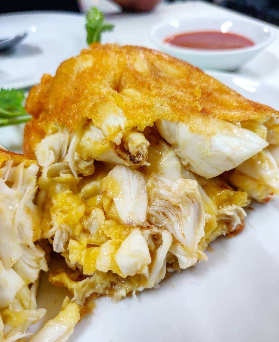 Jay Fai's Street Food Crab Omelette in Bangkok, Thailand. Recommended by Michelin guides.