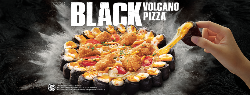 Pizza Hut black volcano pizza-