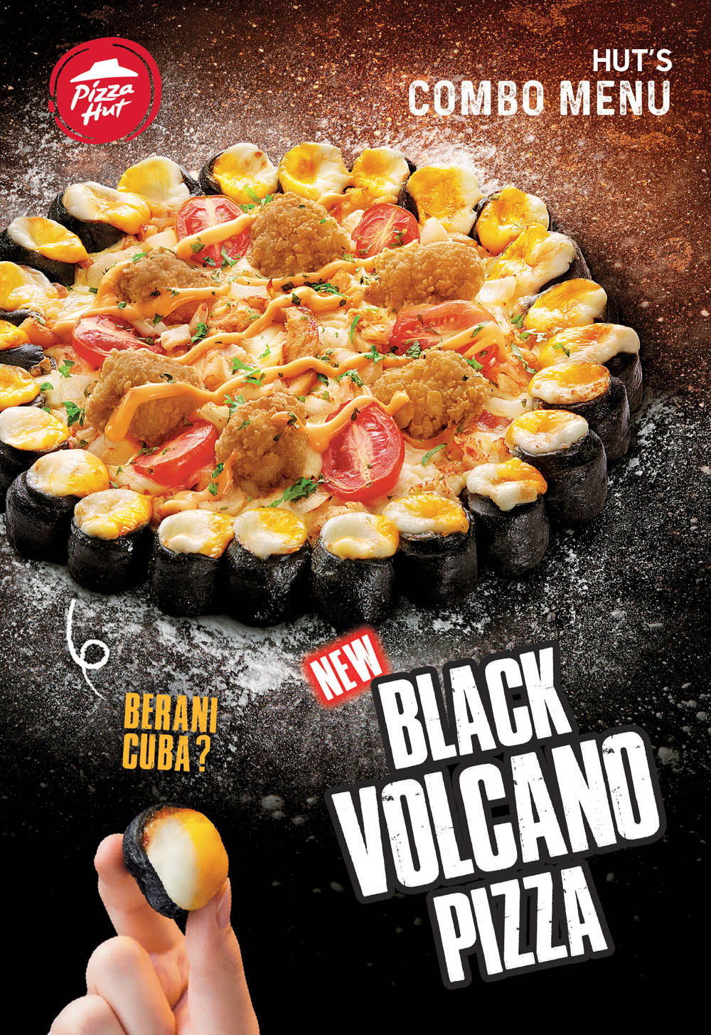 Pizza Hut black volcano pizza-
